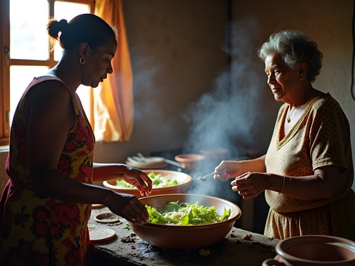 Learning to cook traditional Mozambican matapa in a local home