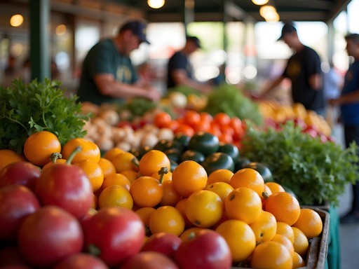 Vibrant display of locally grown produce at Fremantle Markets