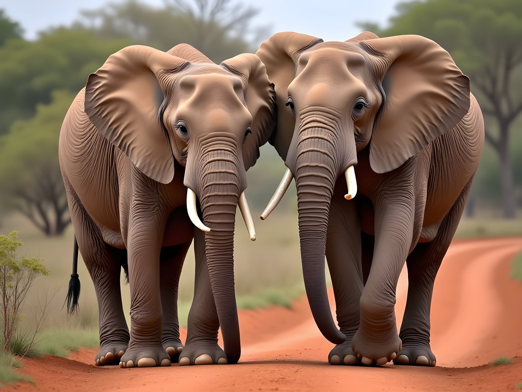 Close encounter with elephants at Addo Elephant National Park near Port Elizabeth