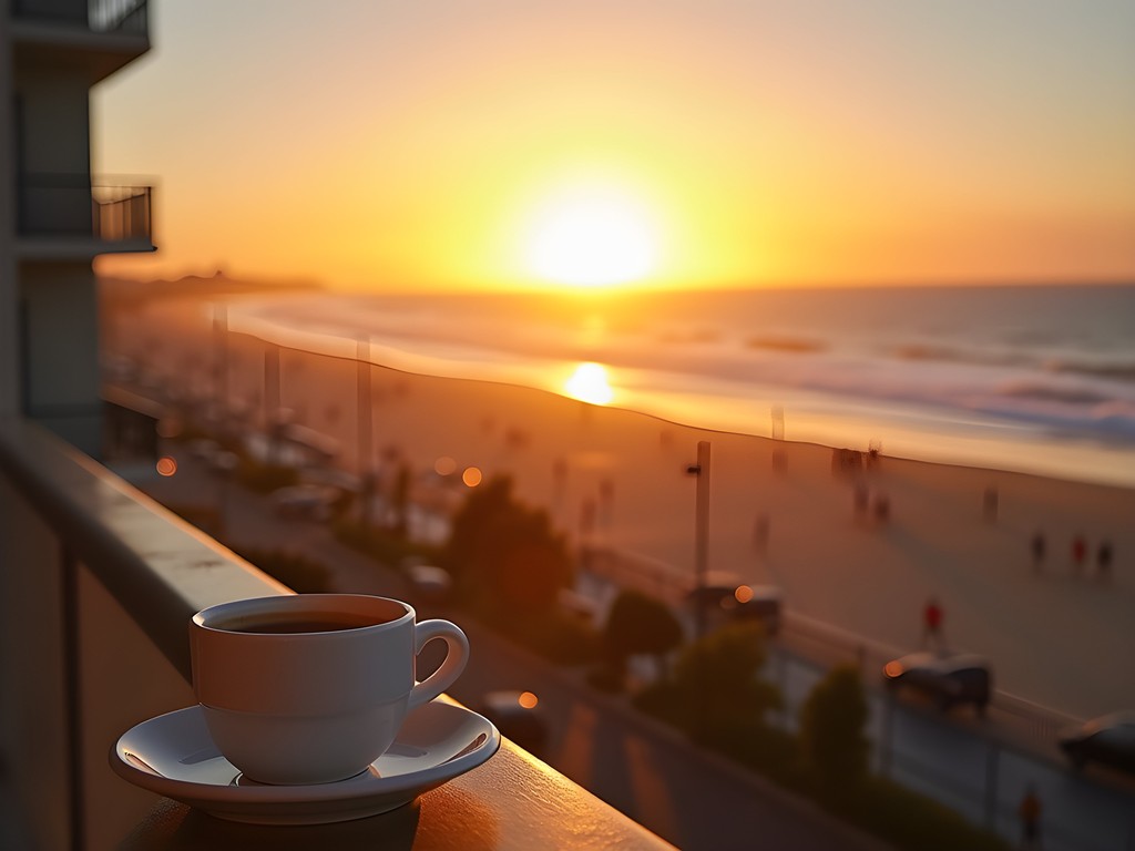 Sunrise view from beachfront accommodation in Summerstrand, Port Elizabeth