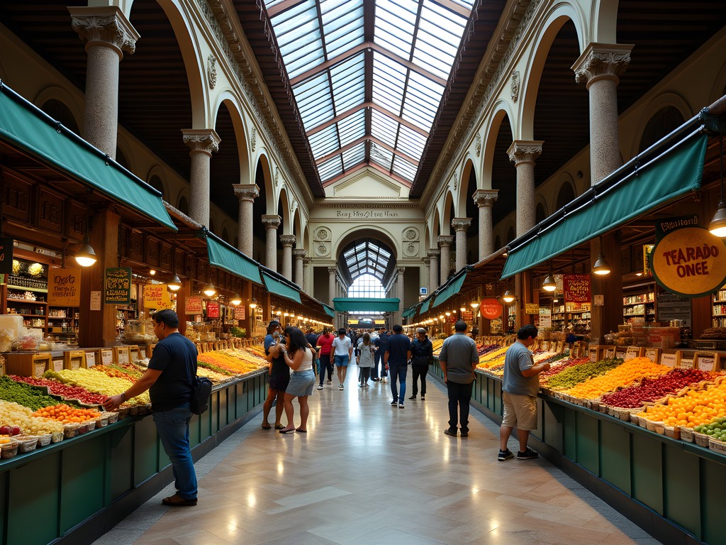 Interior of the historic Mercado Público Central in Porto Alegre