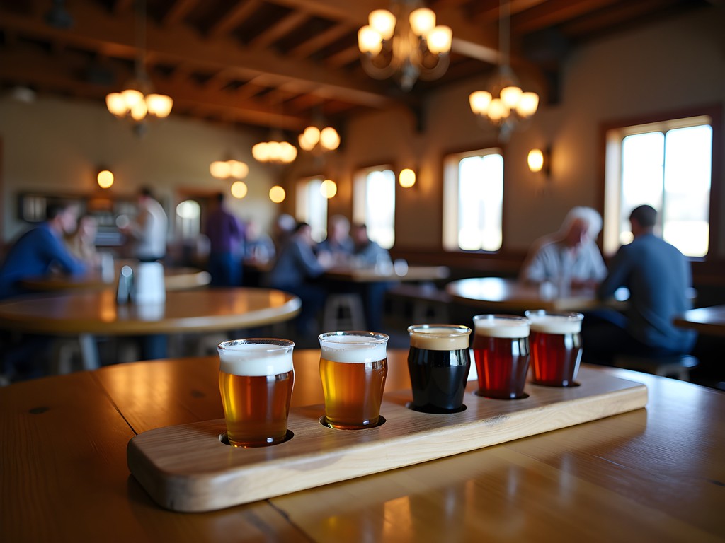 Solo traveler enjoying craft beer at Selkirk Abbey Brewing in Post Falls