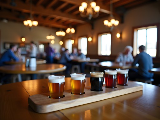 Solo traveler enjoying craft beer at Selkirk Abbey Brewing in Post Falls