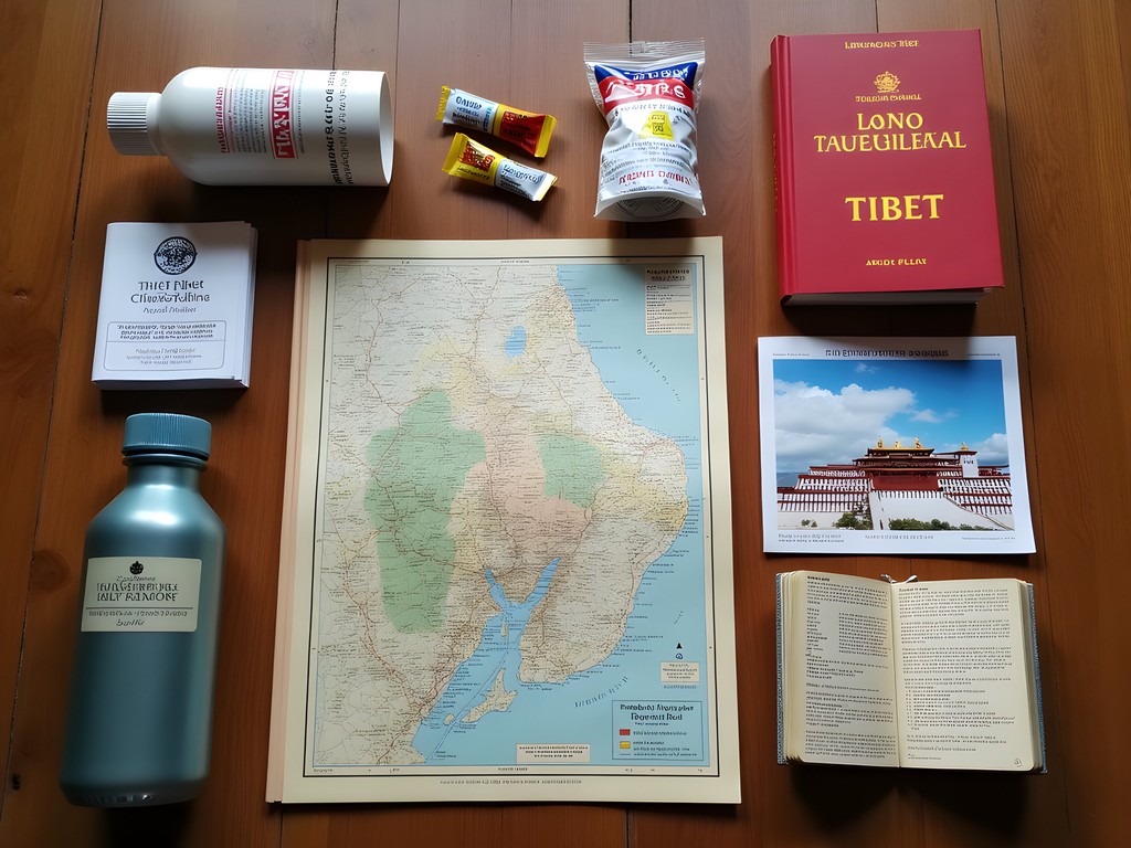 Travel preparation materials for high-altitude Tibet journey
