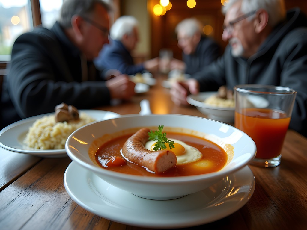 Traditional Polish meal in a milk bar restaurant in Poznan