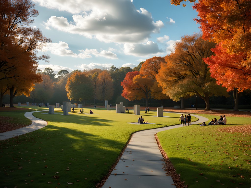 Fall foliage at North Carolina Museum of Art sculpture park in Raleigh