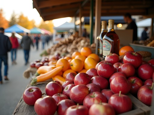 Vibrant display of fall produce and crafts at Saint Cloud weekend farmers market