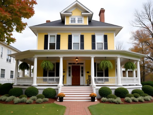 Victorian-era bed and breakfast in Salisbury Maryland with wraparound porch
