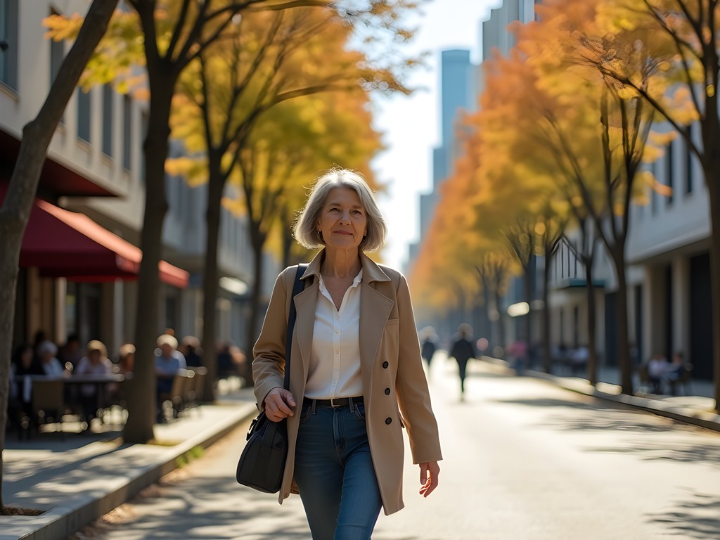 Solo female traveler exploring the safe Providencia neighborhood in Santiago