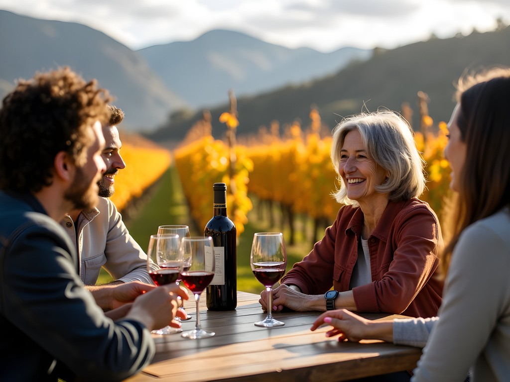 Solo female traveler enjoying wine tasting in Maipo Valley near Santiago