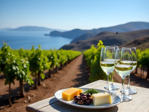 Wine tasting experience at Domaine Sigalas vineyard with Santorini's volcanic landscape