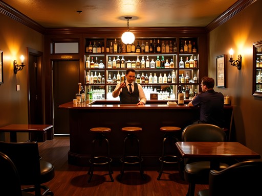 Cozy speakeasy bar in downtown Springdale with craft cocktails
