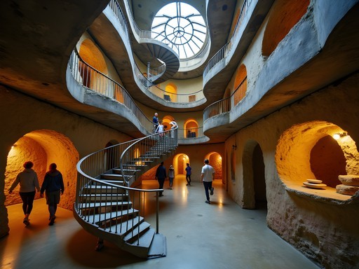 Woman exploring the artistic industrial installations at City Museum St. Louis