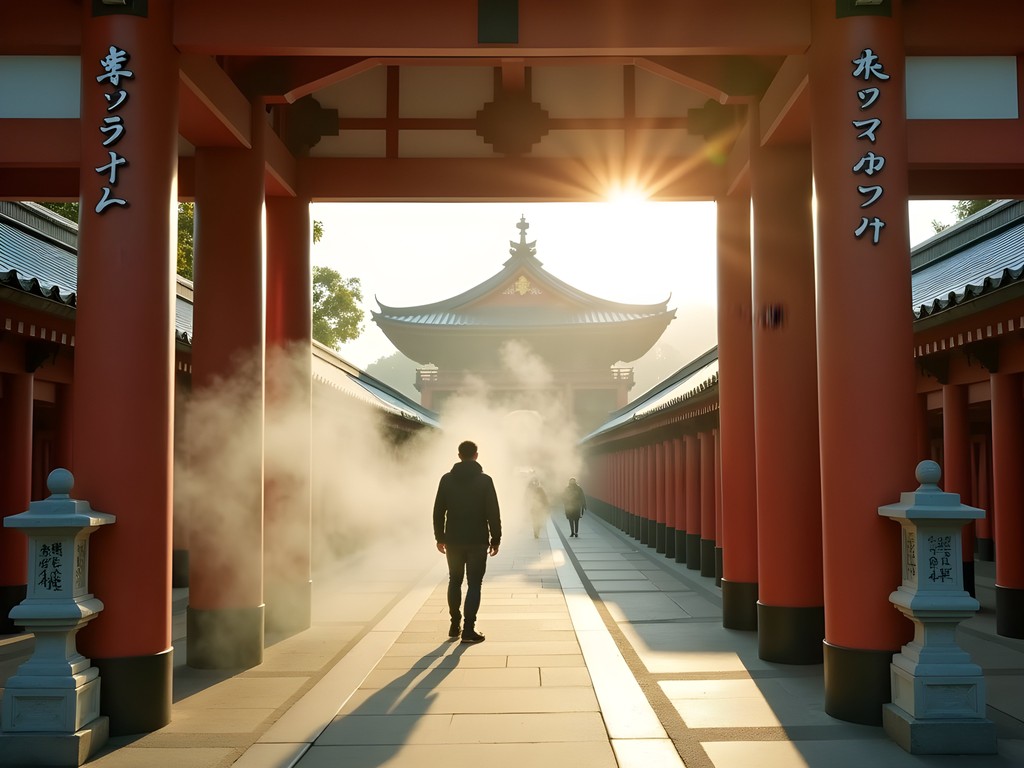 Early morning ritual at Senso-ji Temple with incense and few visitors
