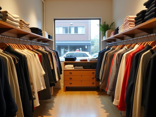 Vintage clothing store in Shimokitazawa neighborhood with carefully displayed Japanese fashion