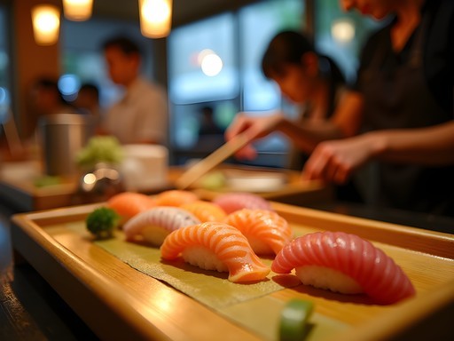 Solo traveler dining at a counter seat in Tokyo restaurant