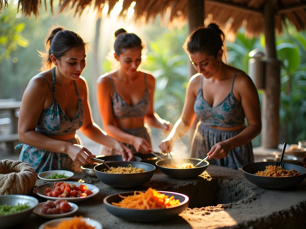 Traditional Maya cooking workshop in village near Tulum