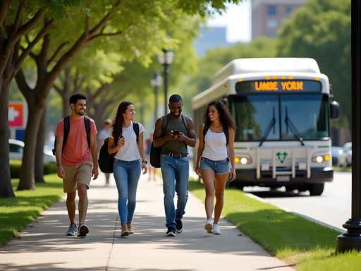 Student navigating Arlington using public transit options