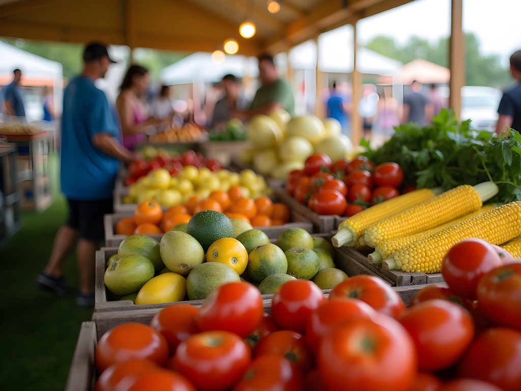 Colorful summer produce at Bismarck farmers market with local vendors