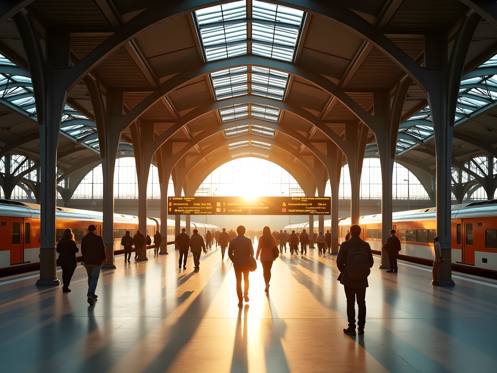 Bologna Central Station with high-speed trains and departures board