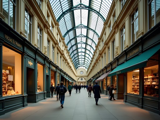 The stunning glass-roofed arcade of Galeries Royales Saint-Hubert in Brussels