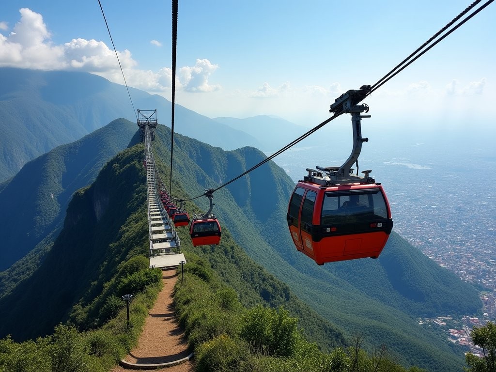 Caracas cable car system with panoramic city views