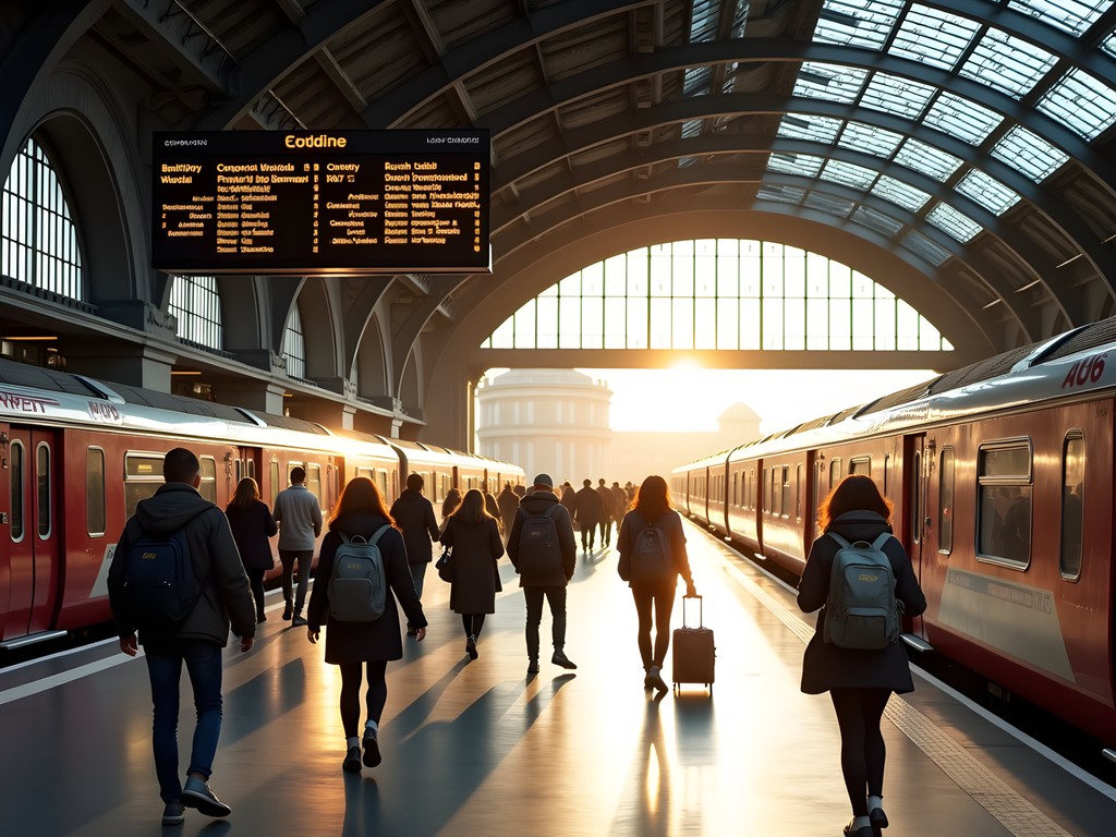 Dublin Connolly train station with passengers preparing for day trips