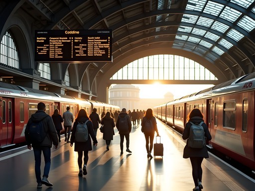 Dublin Connolly train station with passengers preparing for day trips