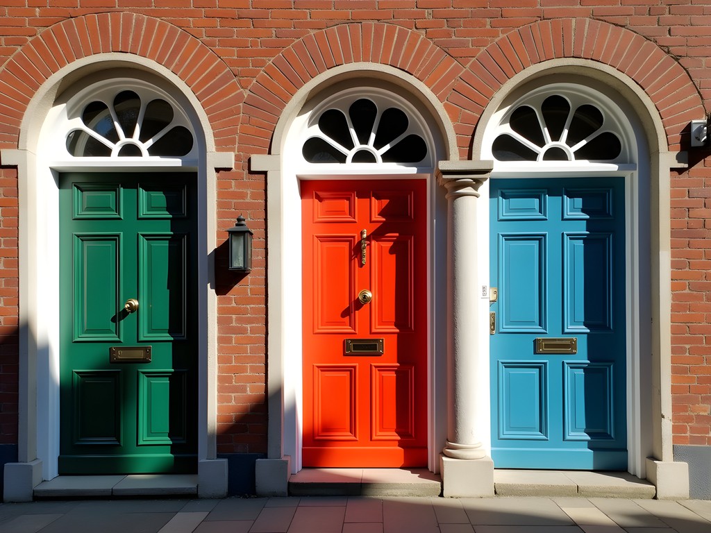 Colorful Georgian doors in Dublin's Merrion Square