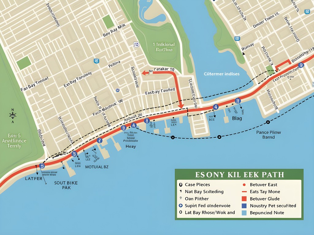 Map of East Bay Bike Path through East Providence waterfront