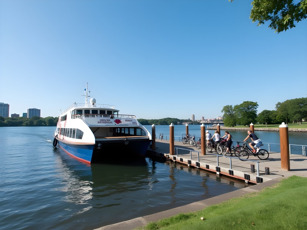 Providence-Newport Ferry docked at Bold Point Park in East Providence
