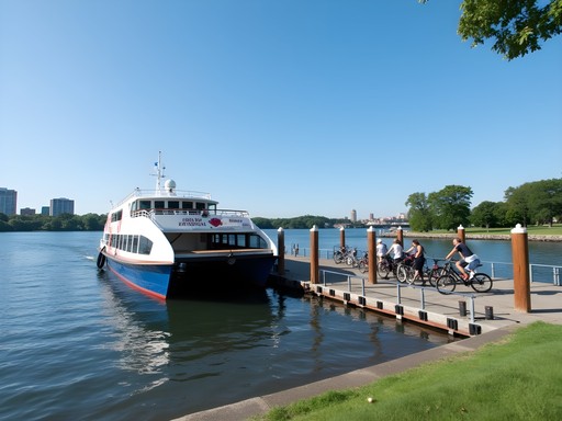 Providence-Newport Ferry docked at Bold Point Park in East Providence