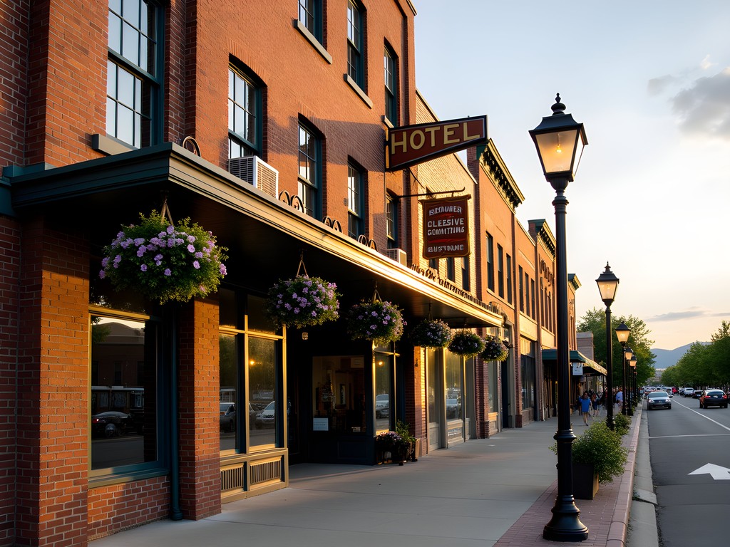 Historic Downs Hotel on Front Street in Evanston, Wyoming along the Lincoln Highway route