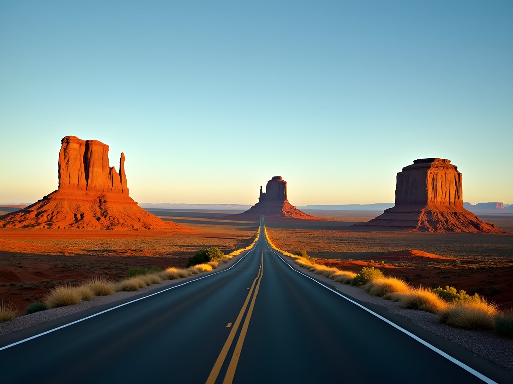 Scenic drive through Monument Valley with iconic buttes and mesas