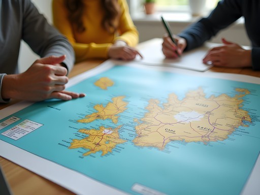 Family planning transportation routes on Faroe Islands map