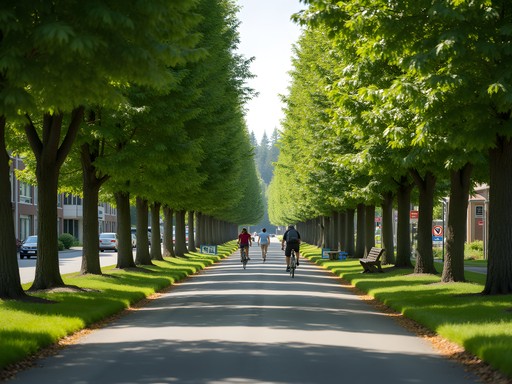 BPA Trail in Federal Way with pedestrians walking