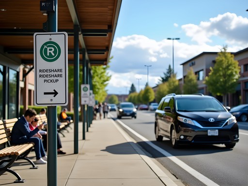Designated rideshare pickup location at The Commons at Federal Way mall