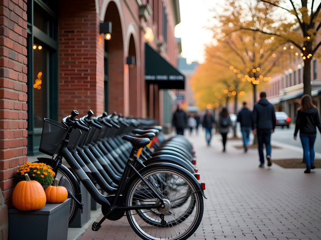 Bicycles parked outside historic brewery in Old Town Fort Collins