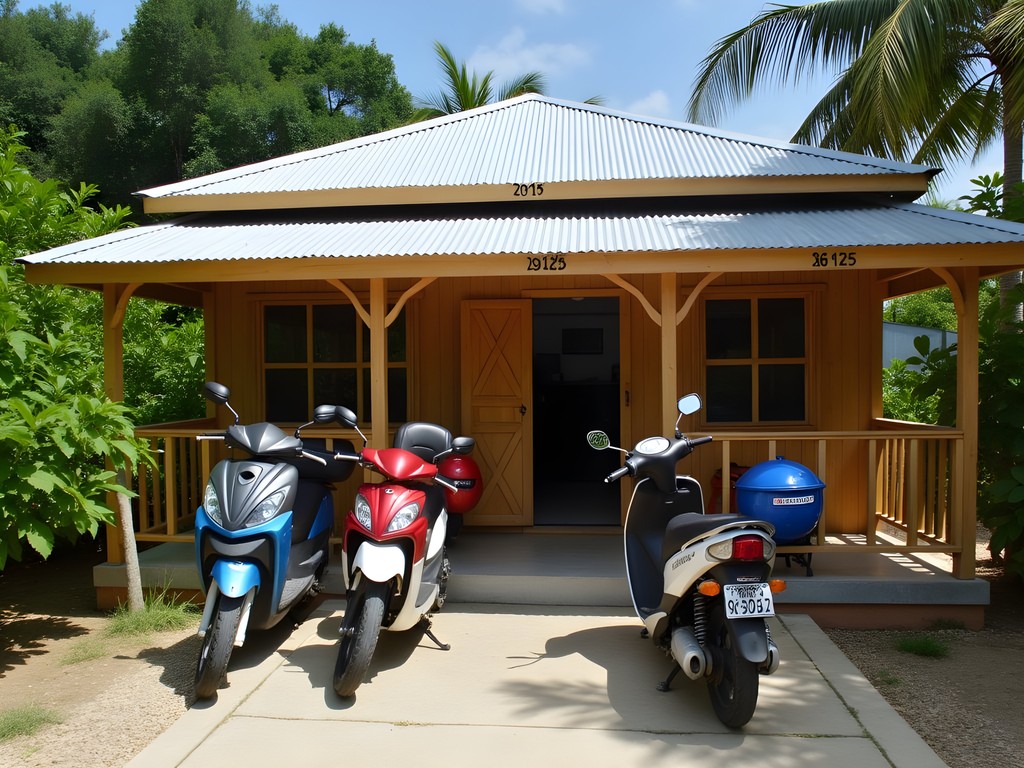 Simple guesthouse accommodation in Funafuti with motorbike rental options