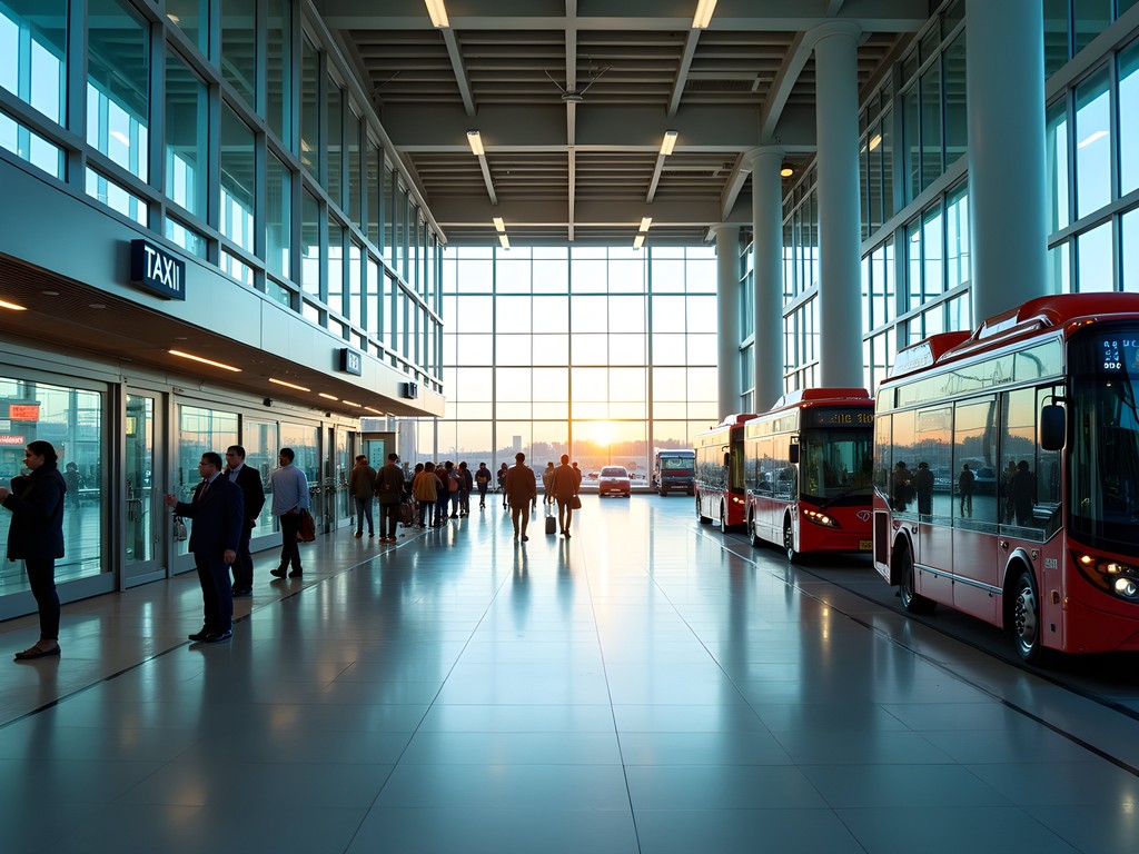 Indianapolis International Airport Ground Transportation Center with clear signage for various transport options