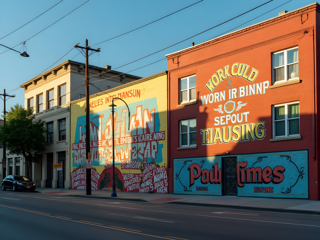 Colorful street art murals in Los Angeles Arts District near Metro station