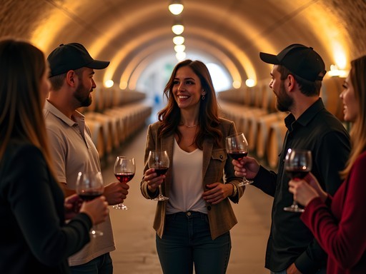 Small group wine tour with sommelier explaining tasting techniques in Mendoza cellar