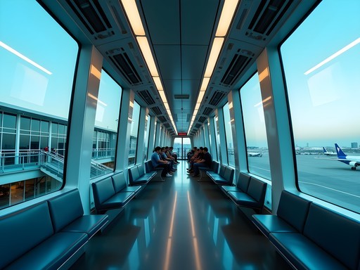 Miami International Airport Skytrain with minimal crowds