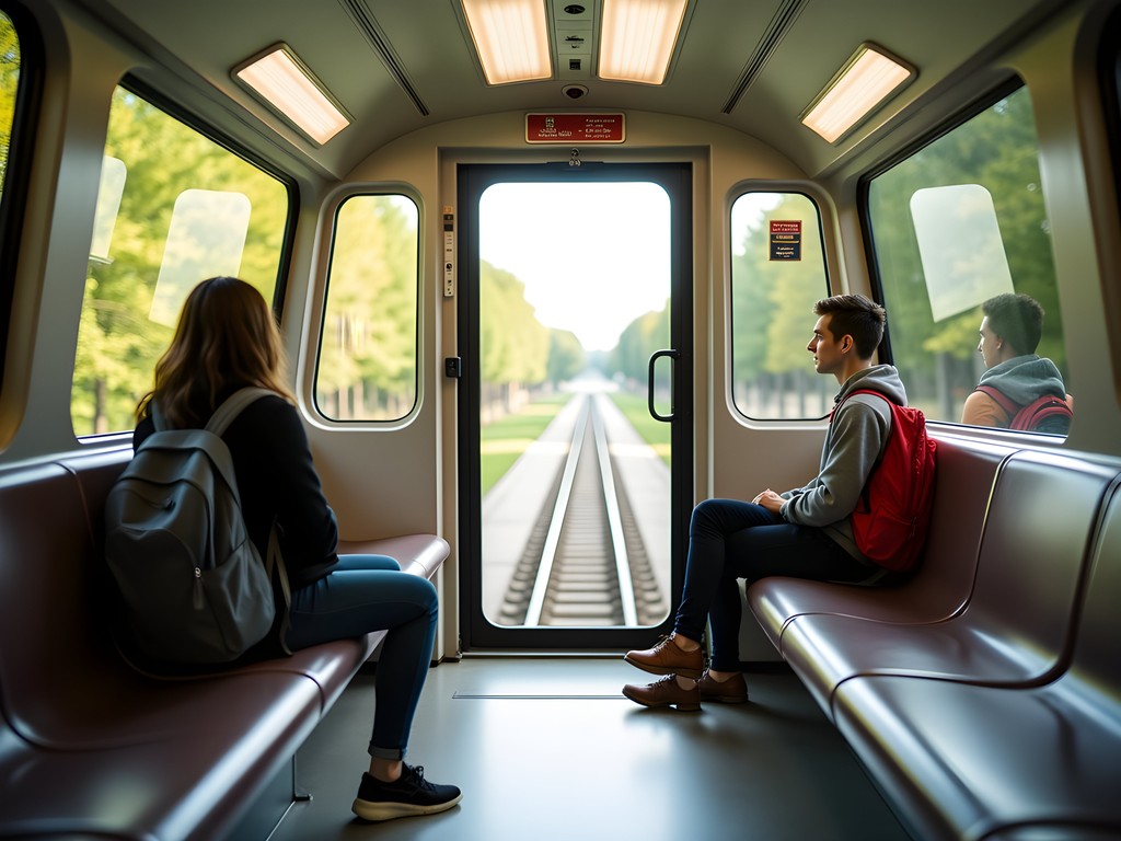Interior view of Morgantown PRT pod with students
