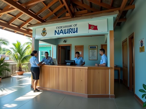 Passport control at Nauru International Airport