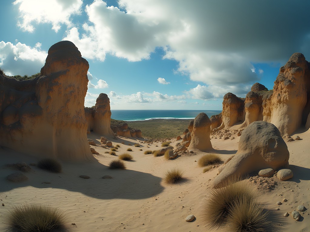 Otherworldly limestone pinnacles in Nauru's interior Topside region