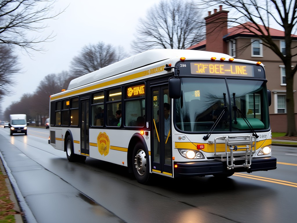 Bee-Line express bus traveling between New Rochelle and Bronx during transit disruption