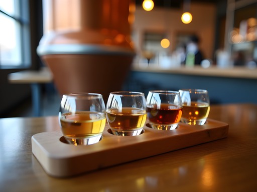 Craft spirit tasting flight at All Points West Distillery in Newark