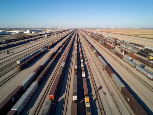 Panoramic view of Bailey Yard from Golden Spike Tower in North Platte Nebraska