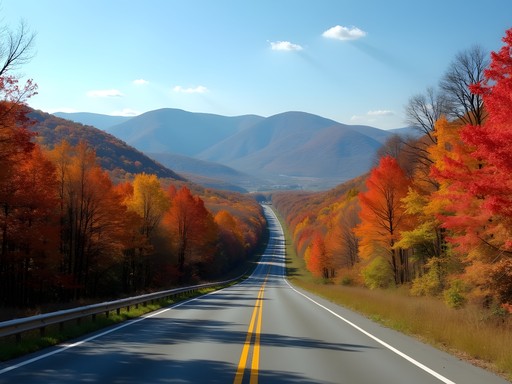 Highland Scenic Highway in West Virginia with brilliant fall foliage